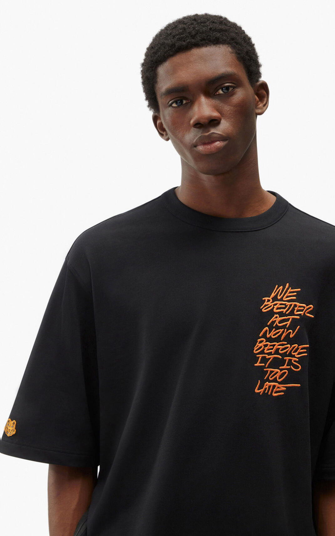 T Shirt Kenzo We better act now oversize Homme Noir | JNHS-79561